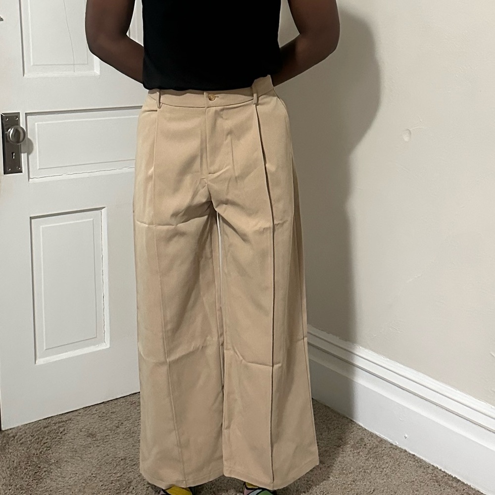 NFINITY Men's Khaki Wide-Leg Chinos